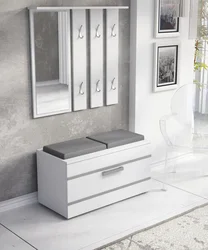 White hallway with mirror photo