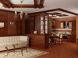 Kitchen living room made of wood photo