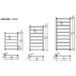 Bathroom heated towel rail photo dimensions