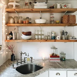 Inexpensive shelves for the kitchen photo