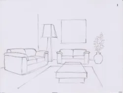 Drawing living room photo