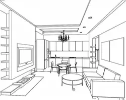 Drawing living room photo