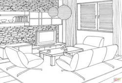 Drawing living room photo