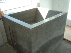 Concrete bathtub photo