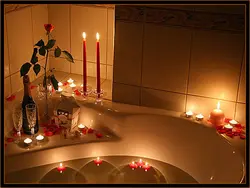 Bath in the evening photo