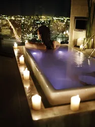 Bath in the evening photo