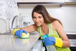Cleaning in the kitchen photo