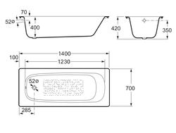 Size Of Cast Iron Bathtub Photo