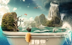 Photo of the city for the bathroom