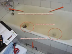 Photo of hole in bathroom