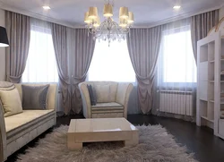 Living Room Corner Curtains Photo