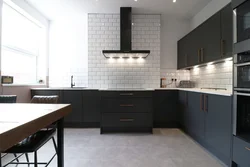 Kitchen gray brick photo