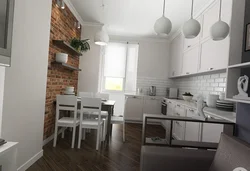 Kitchen gray brick photo