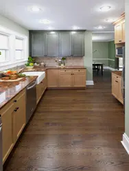 Kitchen floor with flowers photo