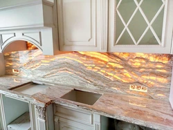 Onyx countertop kitchen photo