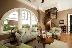 Bedroom with stairs photo