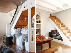Bedroom with stairs photo