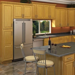 Golden oak kitchen photo