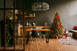 Christmas tree in the kitchen photo