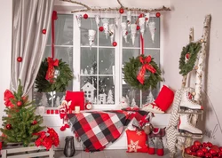 Christmas tree in the kitchen photo