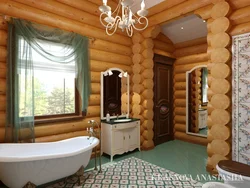 Bathroom Made Of Logs Photo