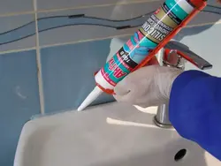 Silicone in the bathroom photo