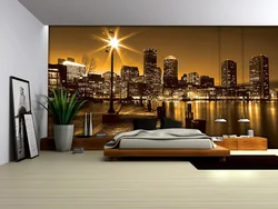Photo bedroom night city