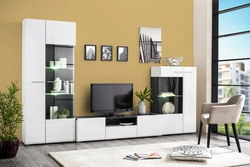 White living room photo showcase