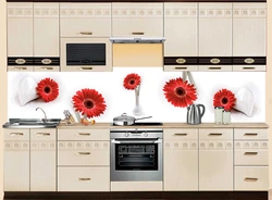 Kitchen with gerberas photo