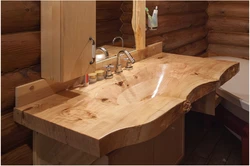 Solid wood bathroom photo