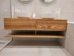 Solid wood bathroom photo