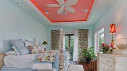 Colored Ceiling Bedroom Photo