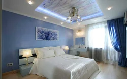Colored ceiling bedroom photo