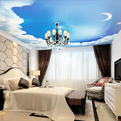 Rəngli tavan yataq otağı fotoşəkili