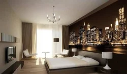 Bedroom wallpaper city photo