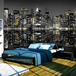 Bedroom Wallpaper City Photo