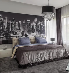 Bedroom wallpaper city photo