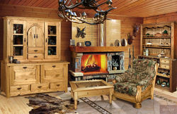Living rooms made of pine photo