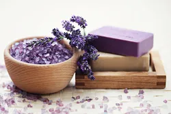 Bath with lavender photo