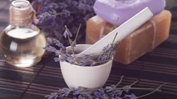 Bath with lavender photo