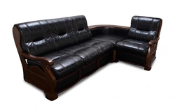 Leather sofas kitchen photo