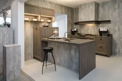Loft beton oshxonaning fotosurati