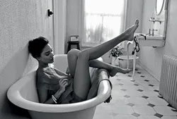 Portrait in the bathroom photo