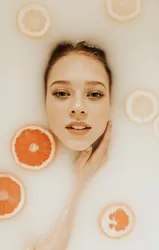 Portrait in the bathroom photo