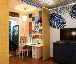 Separate the kitchen with a curtain photo