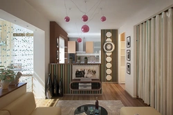 Separate the kitchen with a curtain photo