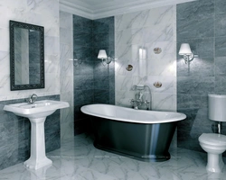 Laying porcelain tiles bathroom photo