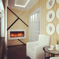 Fireplace on the loggia photo