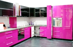 Kitchens black and pink photos