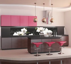 Kitchens black and pink photos
